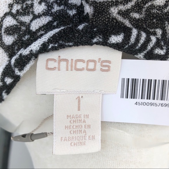 NWT Chico’s Drama Cardigan Black & White - Picture 5 of 7
